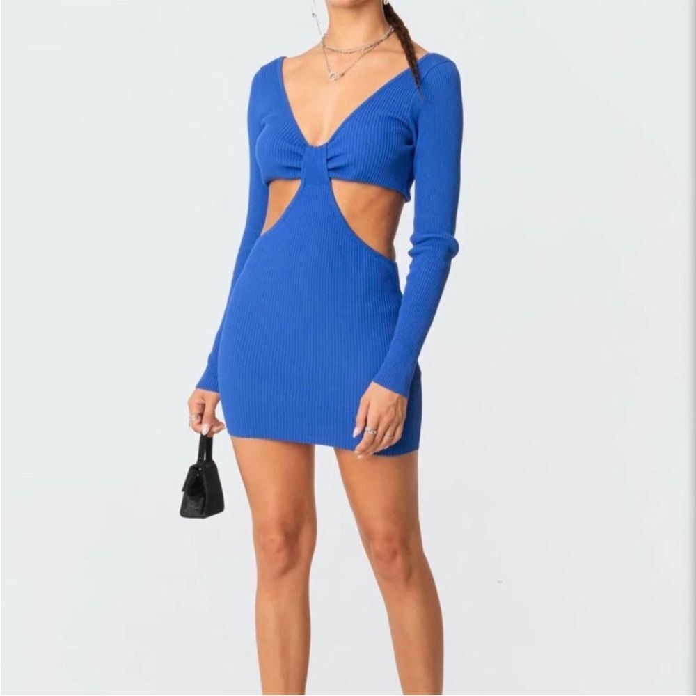 Edikted Blue Cutout dress size small